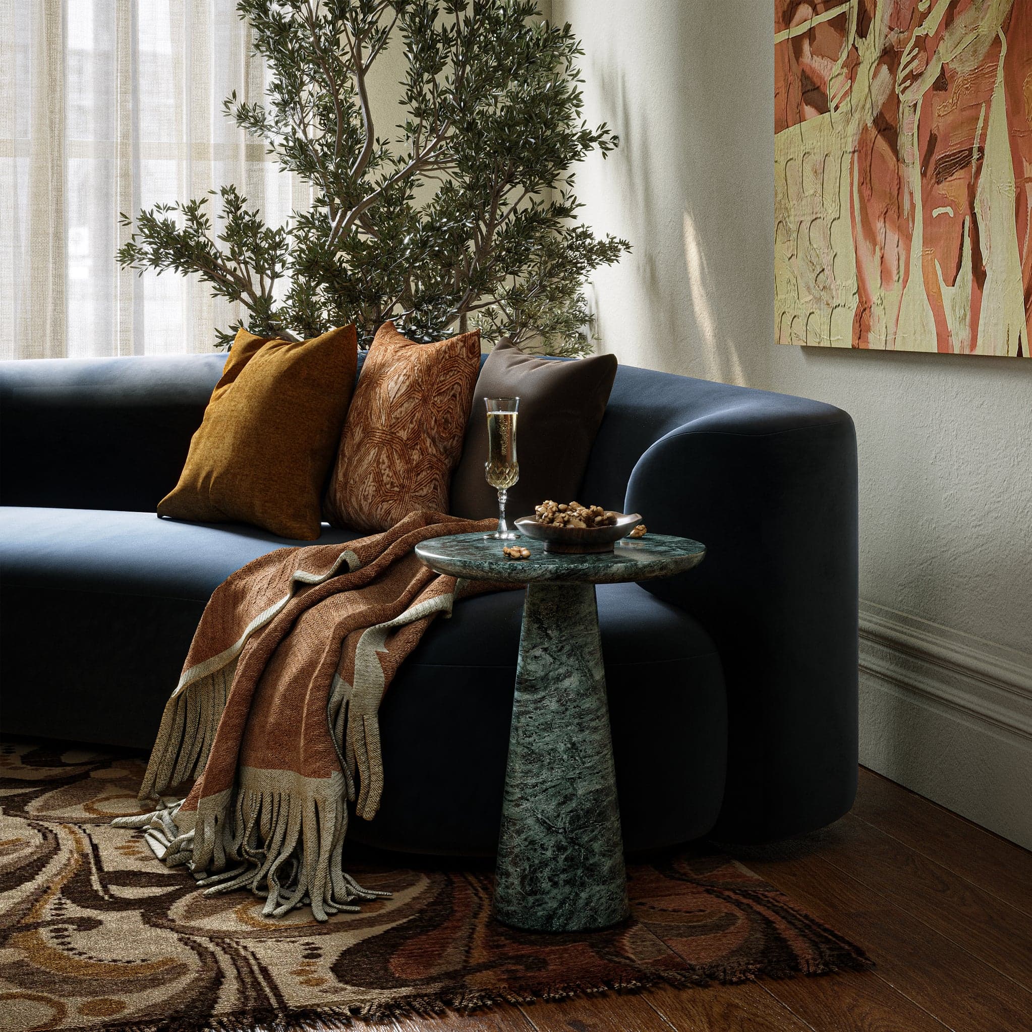 Langham Marble Round Side Table